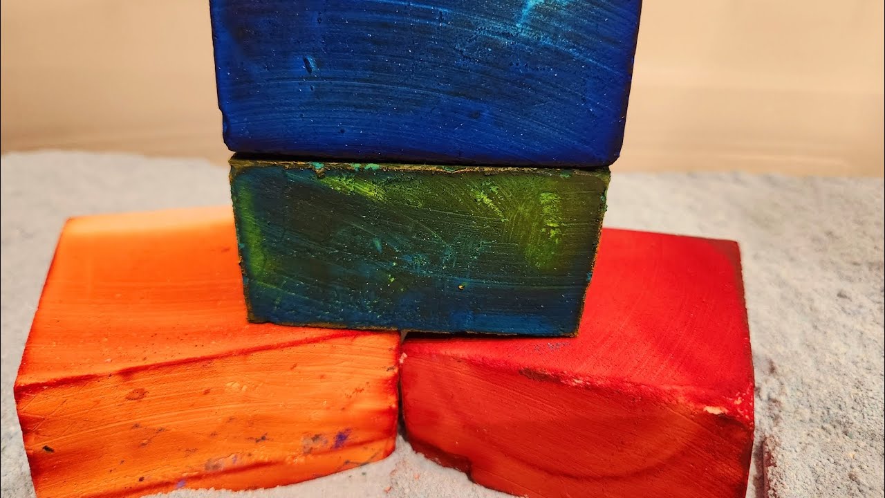 Gym Chalk ASMR Dyed Gym Chalk Blocks Gym Chalk Crush Oddly