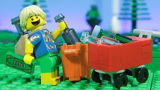 Lego Bottles Give Money Funny Stop Motion Animation