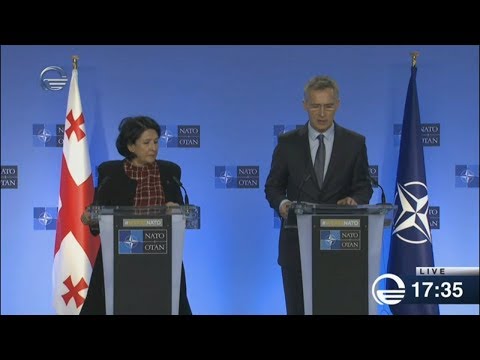 სალომე ზურაბიშვილი და იენს სტოლტენბერგის პრესკონფერენცია