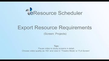 Export Resource Requirements from Project - eRS Resource Management Software