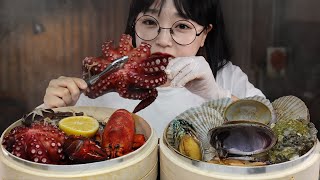 ASMR SEAFOOD BOIL MUKBANG | OCTOPUS, LOBSTER, ABALONE, SCALLOP, CONCH