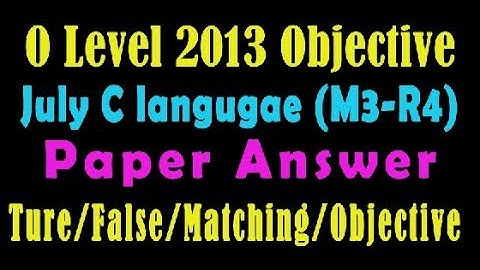 O Level Doeacc/Nielit C Language  Paper 2013 July Solve Question M3-R4 Objective Type