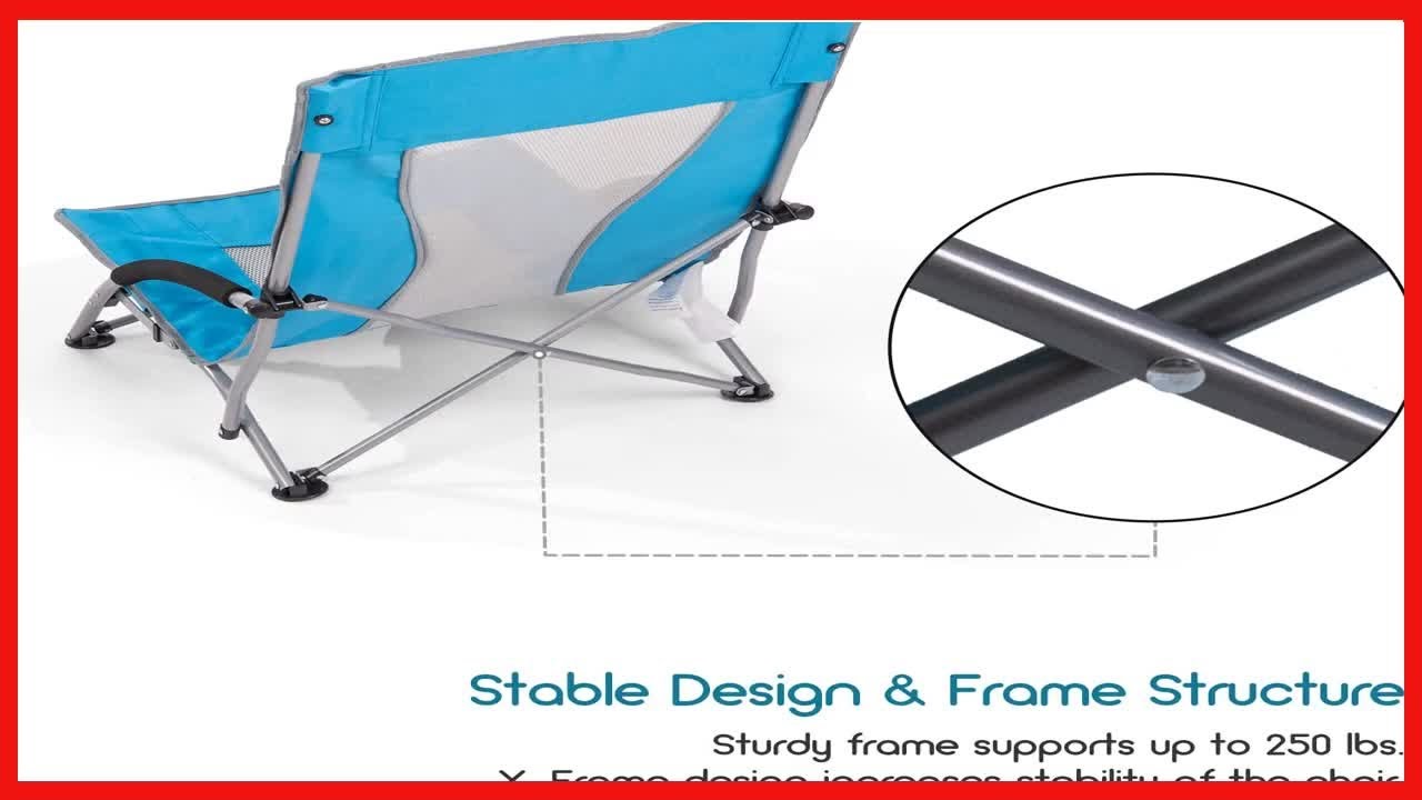 Coastrail Outdoor Beach Chair Folding Lightweight Mesh Low Sling Sand