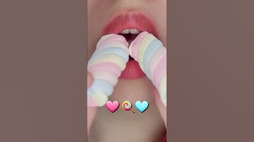asmr RAINBOW MARSHMALLOW eating sounds