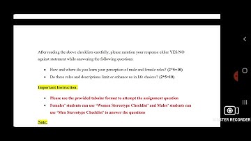 PSY512 || Gender Studies || Assignment # 1 || Solution || 2021