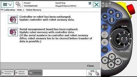 ABB IRC5: Event Message 10014, 50296, 20032 & 10032. Upload backup. Update cabinet w/SMB memory data