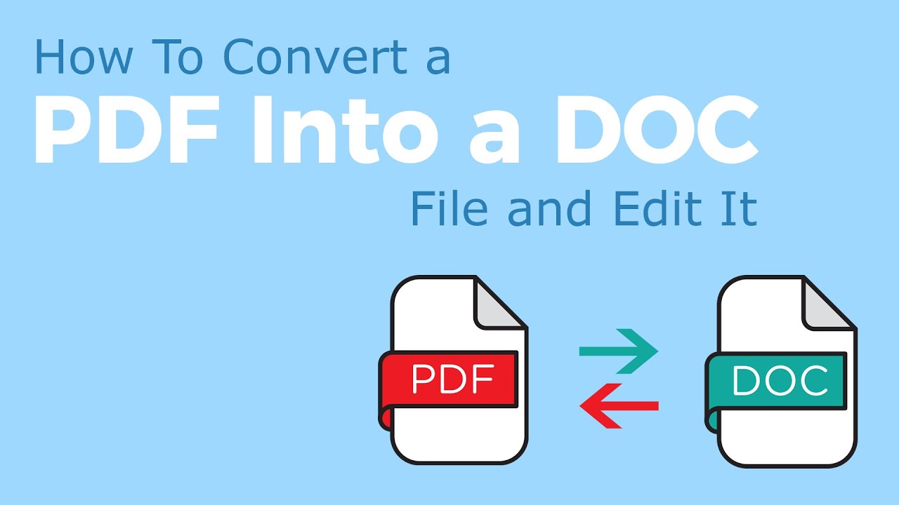 How To Convert A PDF Into A DOC File And Edit It YouTube