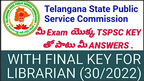 TSPSC LIBRARIAN FINAL KEY @SriHarshaAcademy TSPSC #sriharshaacademy TSPSC KEY #sriharsha