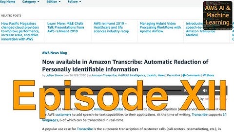 AWS AI & Machine Learning Podcast - Episode 12 - AWS news and demos