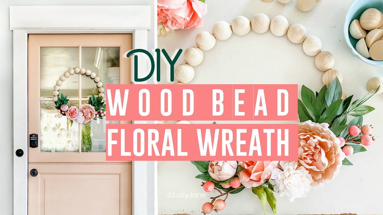 How to make a Wood Bead Floral Wreath the EASY way! - YouTube