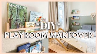DIY PLAYROOM MAKEOVER | how to make ikea flisat shelves + DIY bookshelves + DIY ikea wall shelves