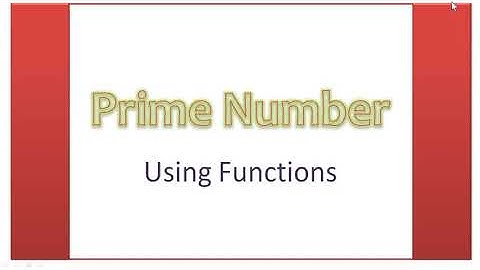 Prime Number | Java Program Using Functions | Java | ISC
