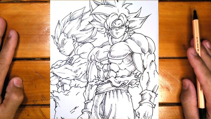 Desenho de goku super sayajin 4 pintado e colorido por Lucasu o dia 07 de  Julho do 2014