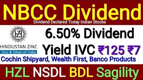 Hindustan Zinc Share NBCC Cochin Shipyard Share Dividend BDL Sagility ₹36 Billion Stock Finshots