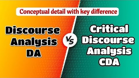 DA vs CDA| Discourse Analysis VS Critical Discourse Analysis in urdu hindi