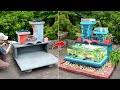 How I built amazing waterfall aquarium | Aquarium decoration ideas