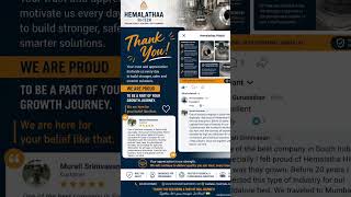 Customer Trust Is Our Greatest Achievement | Hemalathaa Hi-Tech Industries#trending #reels #viral