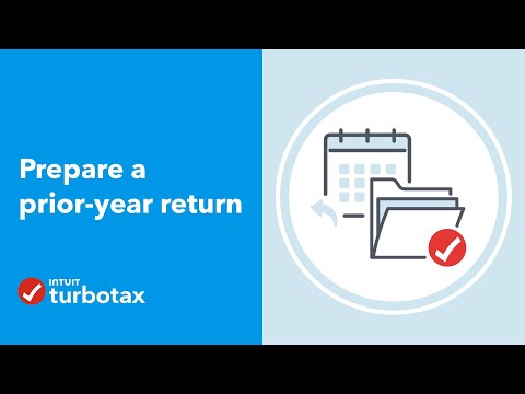How do I prepare a prior year return in TurboTax Online? - TurboTax Support Video