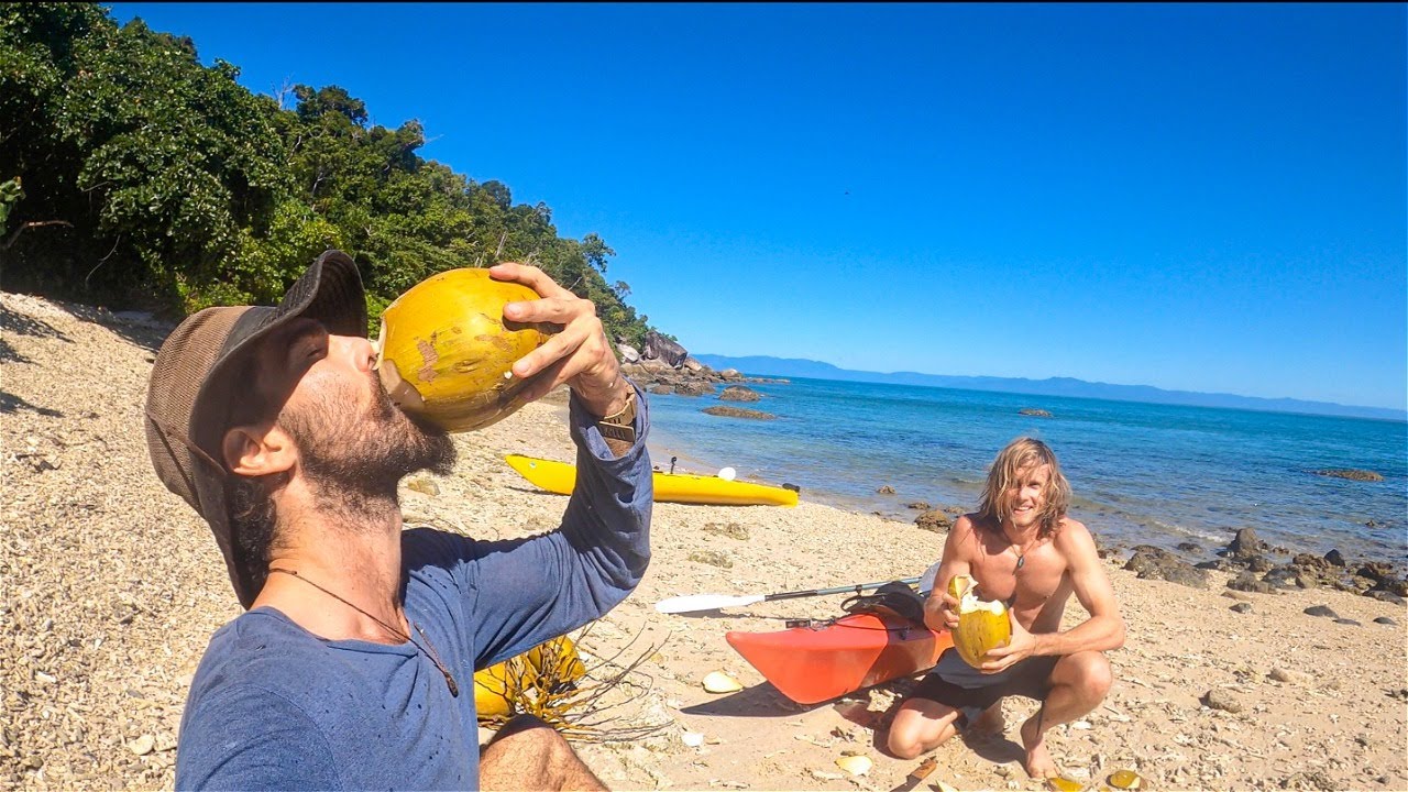 LIVING ON COCONUTS & BAITFISH 🥥  🔥 Catch, climb & cook