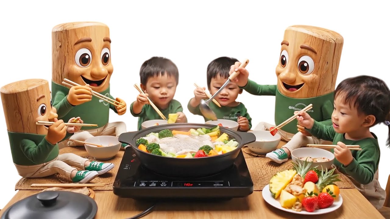 Tung Tung Tung Sahur Makes Mixed Hot Pot | Brainrot Cooking Video | Fun Meal with Friends