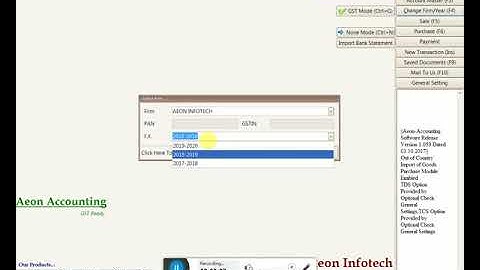How To Create New F. Y/ Aeon_ACCOUNTING Software / Priyank Varaiya / By Aeon Infotech Group