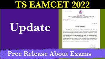 Ts Eamcet 2022 Update - Official Press Note Released