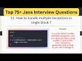 Top 75 Java Interview Questions - How to Handle Multiple Exceptions in a Single catch Block in Java?