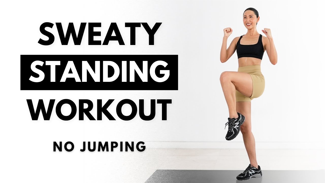 Sweaty 10-Min Fat Burning Standing Workout (No Jumping, Beginner