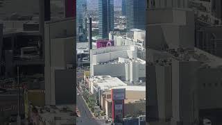 The view of The Sphere, Las Vegas from the balcony of MGM Grand Residences.