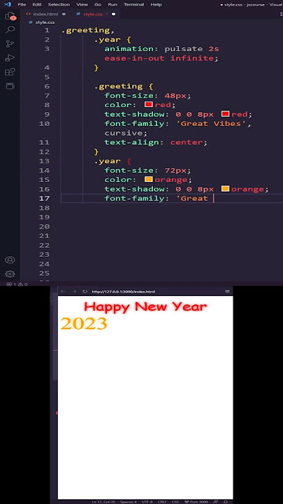 html css Happy New Year 2023 Simple Animation #shorts