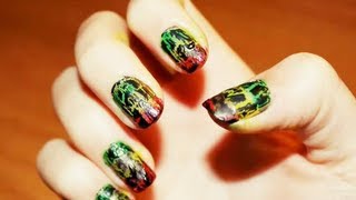 Uñas Jamaicanas con esmalte Negro Roto o Crackeado (Bandera Reggae) -  thptnganamst.edu.vn