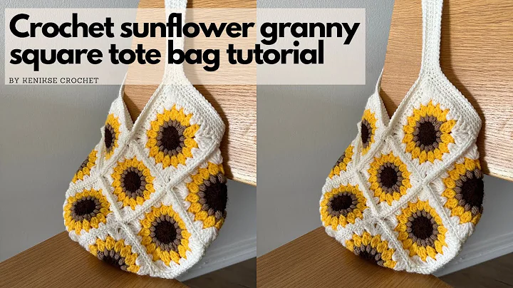 Häkele eine wunderschöne Sonnenblumen-Granny-Square-Tasche