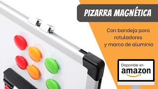 Amazon Basics - Pizarra blanca magnética con bandeja para rotuladores y marco de aluminio
