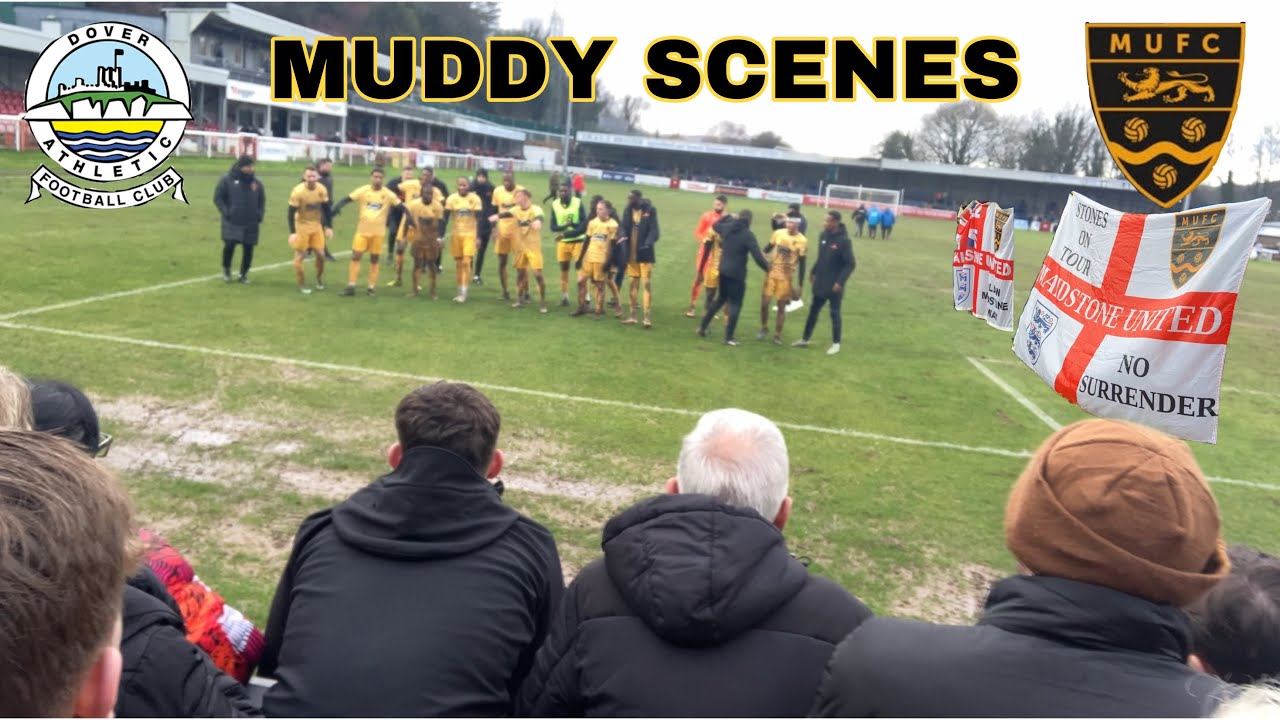 Maidstone Utd Mud Battle @ Kent Rivals Dover Ath. What an Open Goal ...