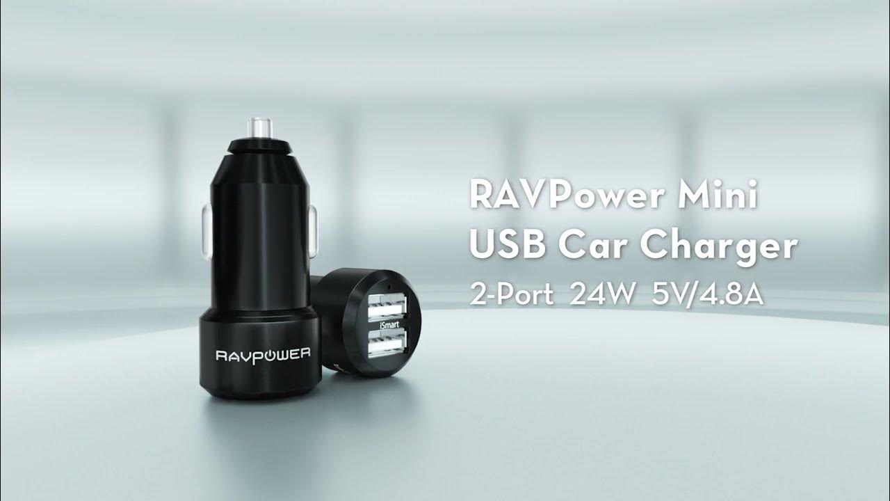 RAVPower Car Charger iSmart 2 Port Car Charger, Minimum size Maximum