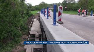 Jihomoravský kraj opravuje most v Bohuslavicích u Kyjova, na místě stavby jsou semafory