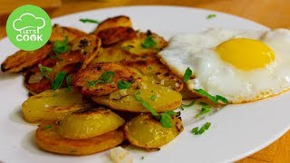 Bratkartoffeln mit Spiegelei zubereiten | So werden sie knusprig