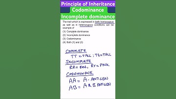 Codominance and Incomplete Dominance I Principle of Inheritance