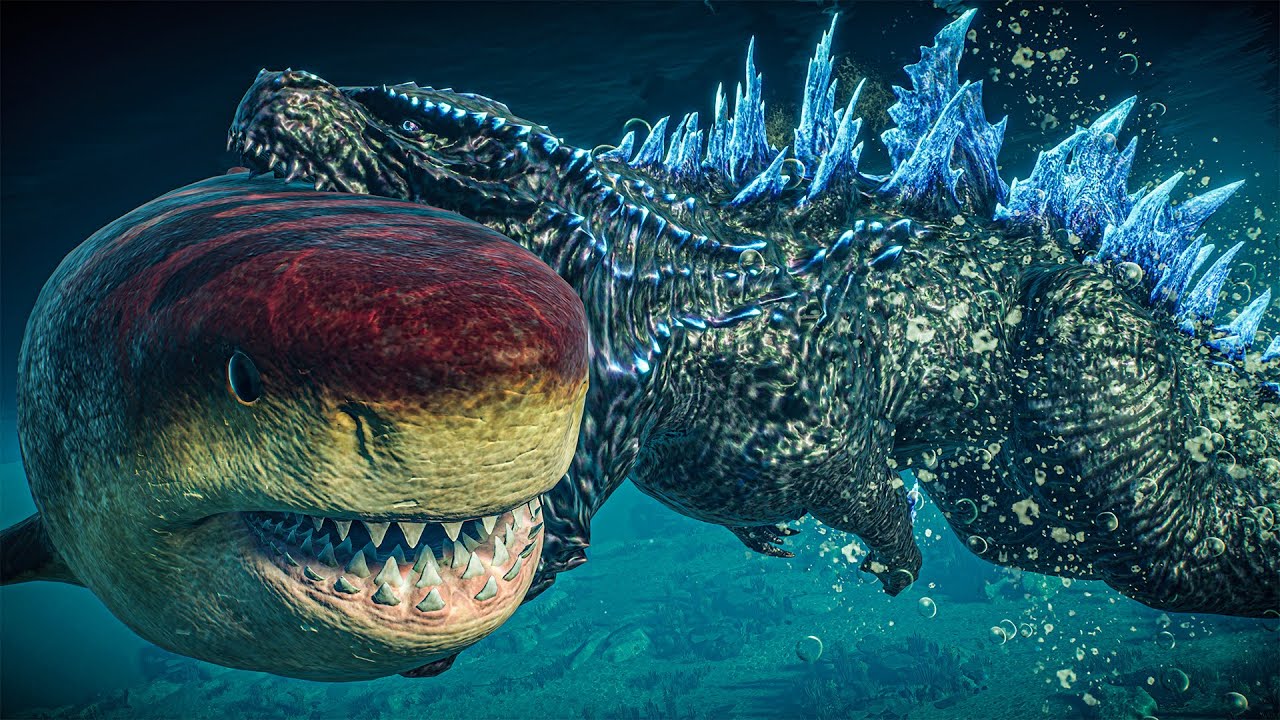 Godzilla vs Megalodon, Livyathan & All Marine Reptiles | Epic Battle in JWE2