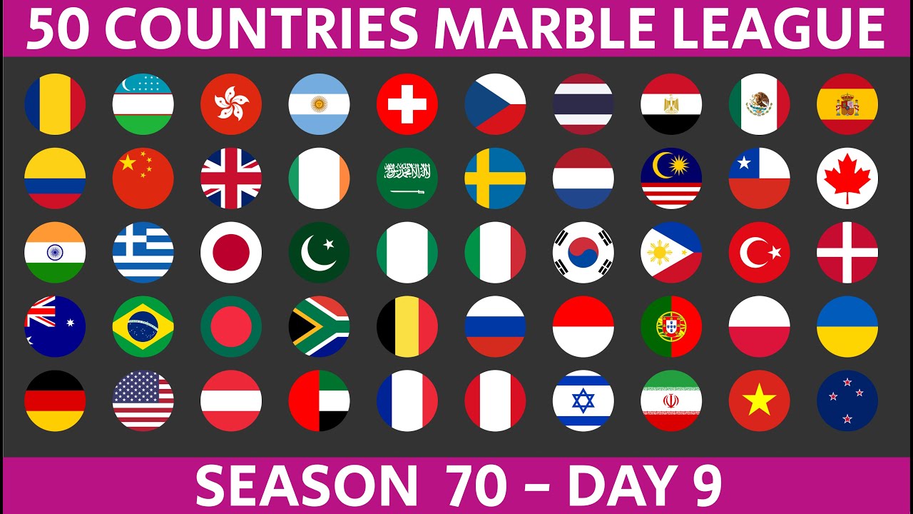 50 Countries Marble Race League Season 70 Day 9/10 Marble Race in Algodoo