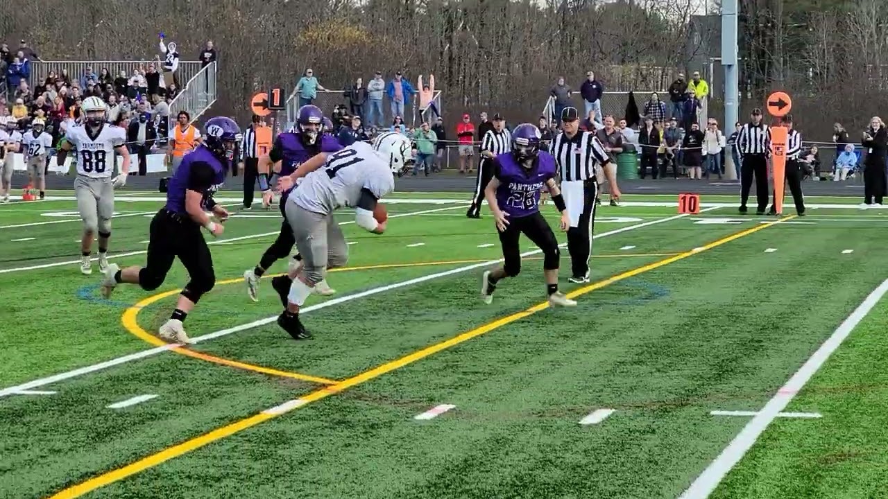 Spencer Labrecque scores in the third quarter for Yarmouth- 8-man large school state title game