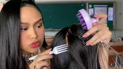 ASMR Weird Girl In Class Gives U Scalp Massage, Scratch, Check + Face Massage (OBSESSED W/ Ur Hair)