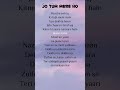 Anuv Jain - Jo Tum Mere Ho (Lyrics) #lyricssong #hindisong #anuvjain #bollywoodsong #ytshorts