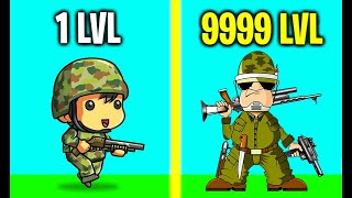 Idle Warzone! - MAX LEVEL WARZONE EVOLUTION! Max Level Army & Weapon! (9999+ Level Giant Army!) screenshot 2