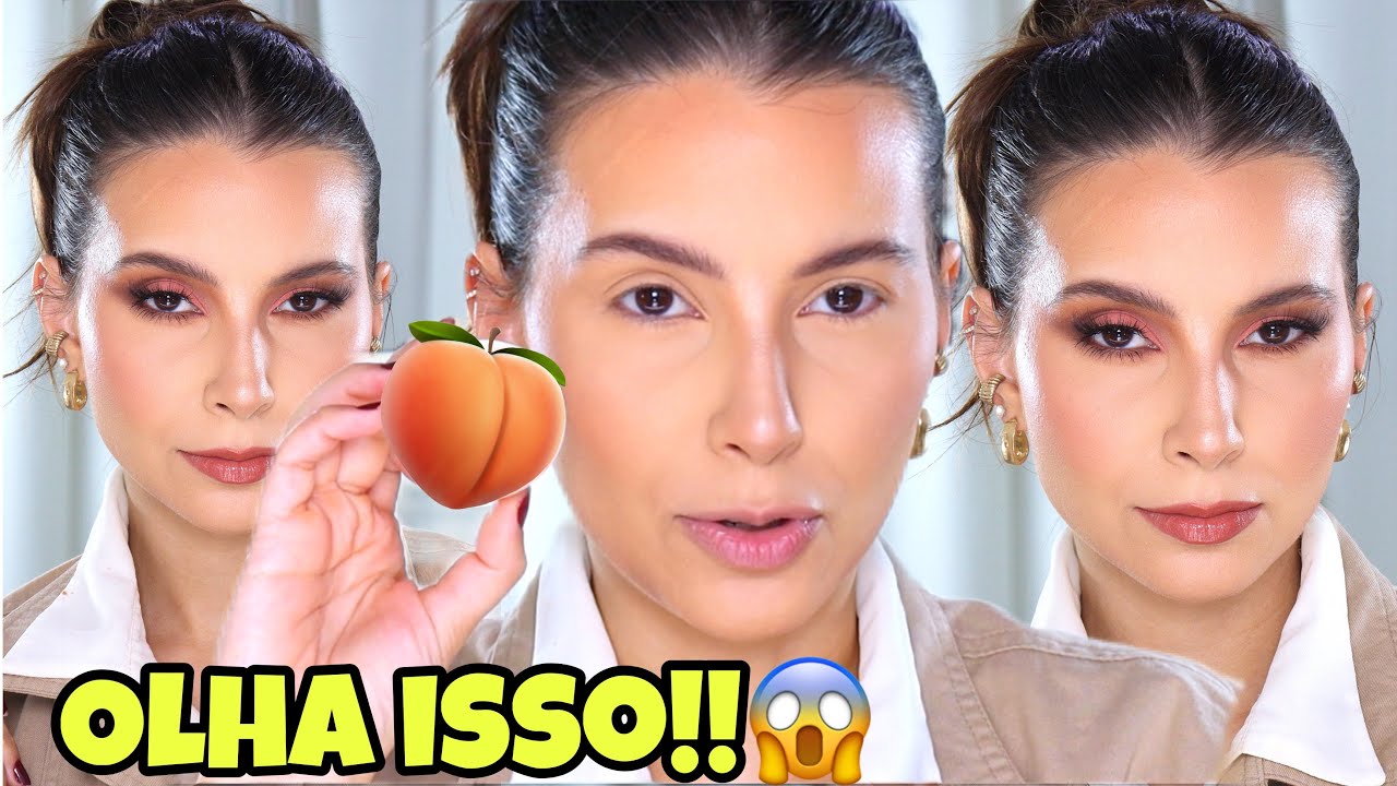 MAQUIAGEM em TONS de PÊSSEGO LINDA e ILUMINADA | MAKE PEACH