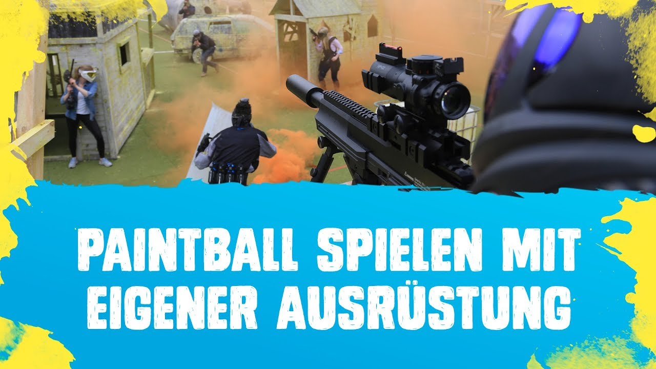 Paintball spielen mit eigener Ausrüstung YouTube