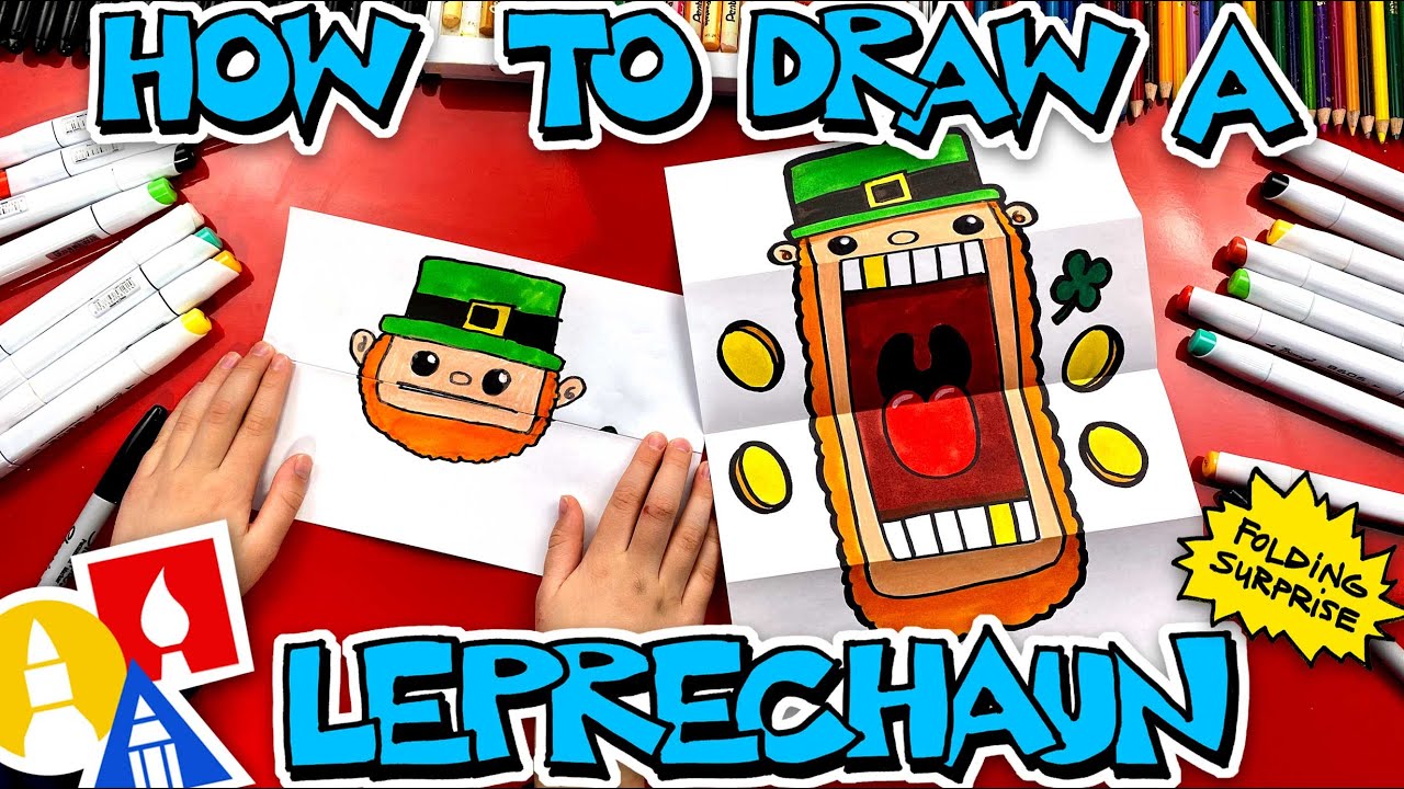 How To Draw A Leprechaun Folding Surprise Puppet