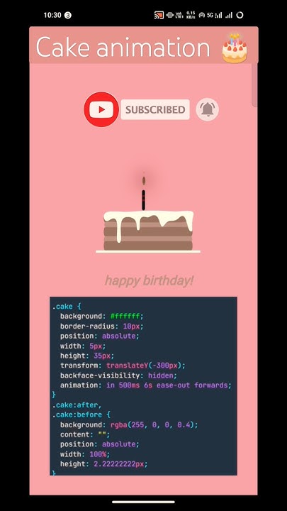 Cake Animation ๐ฅฎ๐ #html #css #javascript || - YouTube