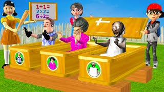 Scary Teacher 3D vs Squid Game Challenge Creative Calculation  Geometry Miss T vs Granny loser