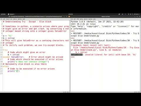 Understanding Error Exception - Try Except Else | Python